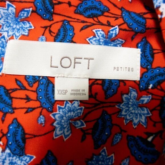 NWOT LOFT BORDER FLORAL TIE WAIST DRESS,XS - Picture 15 of 16